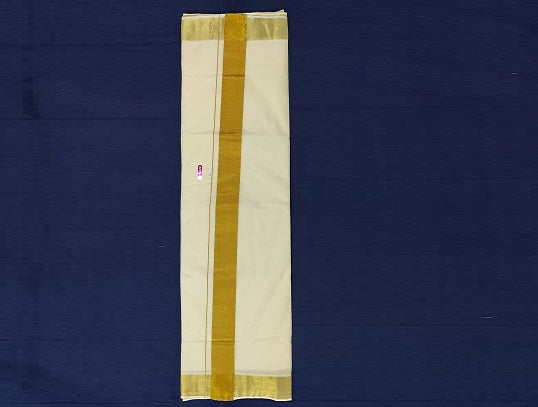 Golden Kasavu(3 inch) Saree with Blouse - AdukkalaOnline.in