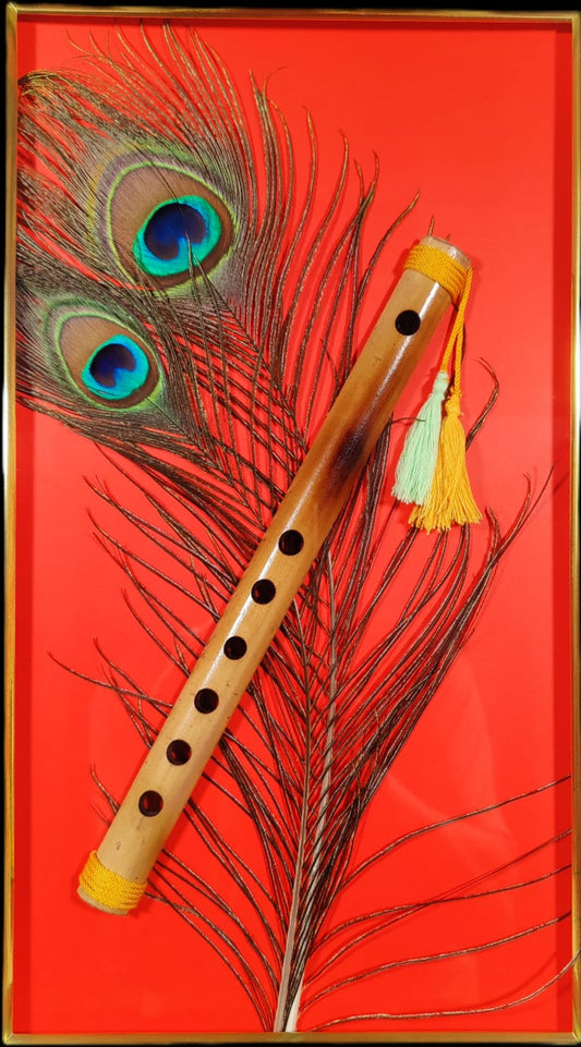 Peacock feather with flute - Photo frame