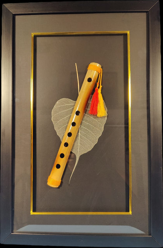 Peepal tree leaf with flute - Photo frame