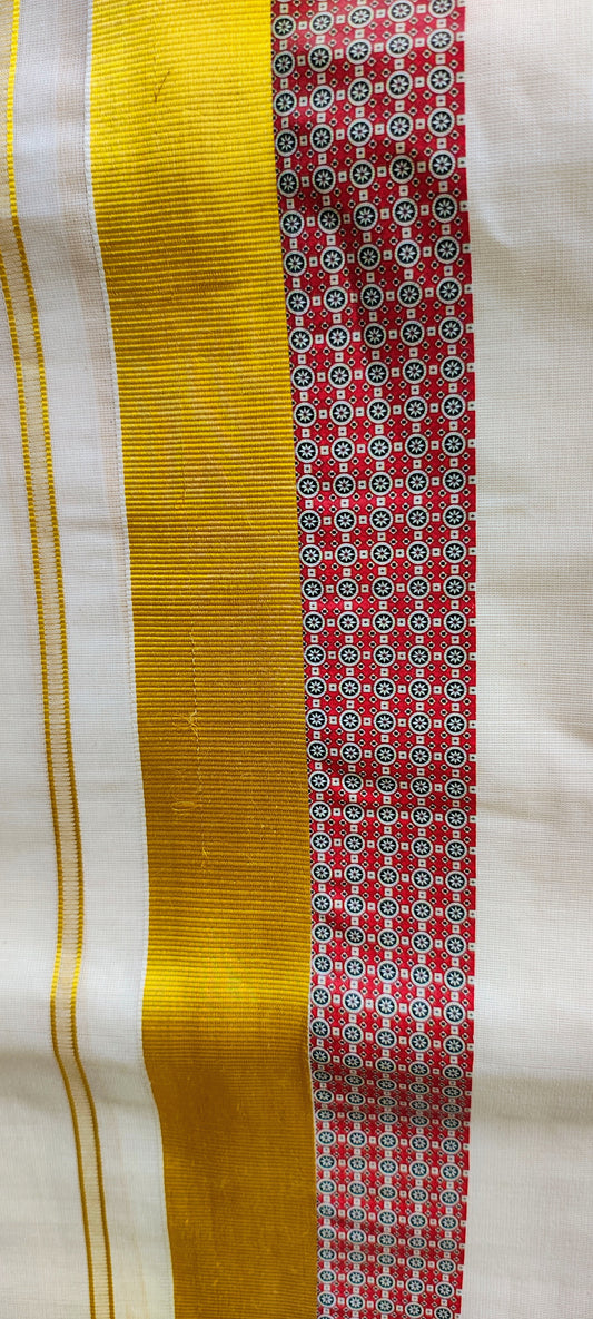 Designer Maroon Border Kasavu Mundu Dhoti